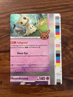 Pokemon Mimikyu Trick Or Trade Holo NFC Miscut Error Rare - Image 1