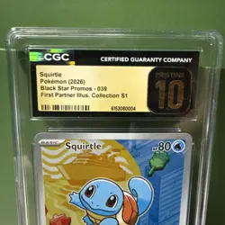 CGC 10 PRISTINE Squirtle 039 First Partner Illustration Black Star Promo Pokemon - Image 2
