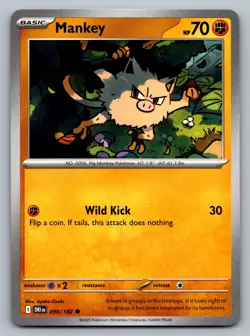 Pokemon TCG SV10: Destined Rivals Mankey 090/182 - Image 1