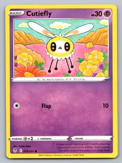 Pokemon TCG SWSH07: Evolving Skies Cutiefly 078/203 - Image 1