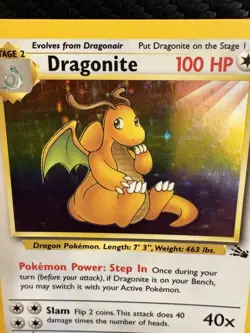 Pokemon Dragonite 4/62 Holo Rare Fossil MP Vintage WOTC - Image 2