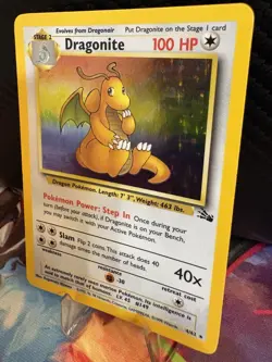 Pokemon Dragonite 4/62 Holo Rare Fossil MP Vintage WOTC - Image 3