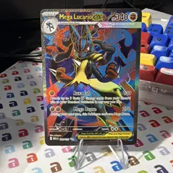TCG Pokemon Mega Lucario EX 160/132 ME01: Mega Evolution Ultra Rare Holo FA EN - Image 2