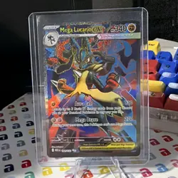 TCG Pokemon Mega Lucario EX 160/132 ME01: Mega Evolution Ultra Rare Holo FA EN - Image 3