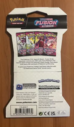 Pokemon TCG Sword & Shield Fusion Strike Sleeved Booster Pack Gengar Art New 820650809170 - Image 2