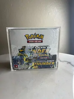 Pokemon TCG Sun & Moon Lost Thunder Booster Box SEALED w/Acrylic Case - Image 1