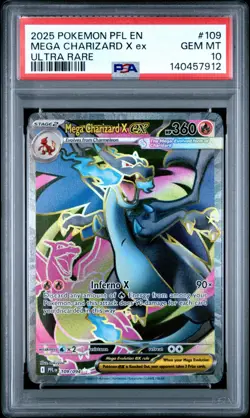 PSA 10 Mega Charizard X Ex 109/094 - Phantasmal Flames 2025 Pokemon TCG - Image 1