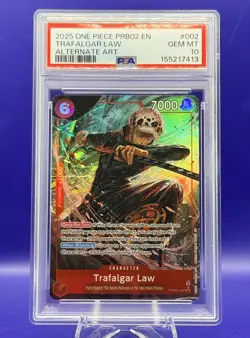 One Piece Trafalgar Law Alt Art PRB02-002 Premium Booster PSA 10 Gem Mint - Image 1