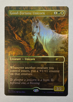 MTG - Secret Lair - Featuring: Julie Bell - Good-Fortune Unicorn - FOIL - NM - Image 1