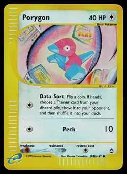 Pokemon Card - Porygon (103b) Aquapolis 103b/147 Reverse Holo Common - Image 1