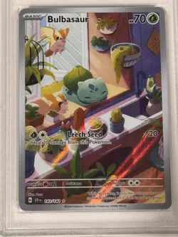 Pokemon TCG Bulbasaur Stellar Crown Illustration Holo Card 143/142 PSA 10 - Image 2