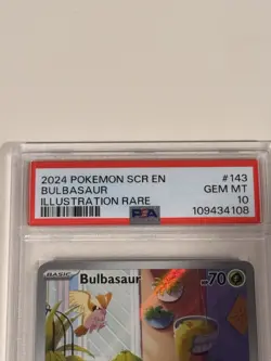 Pokemon TCG Bulbasaur Stellar Crown Illustration Holo Card 143/142 PSA 10 - Image 4