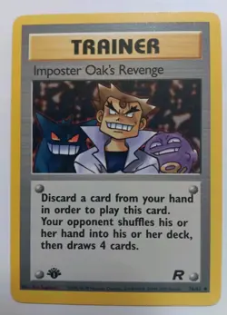 1st Edition Imposter Oak's Revenge 76/82 Team Rocket Pokemon TCG LP+ - Image 1
