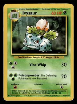 Ivysaur Base Set 30/102 Pokemon TCG LP 1999 - Image 1
