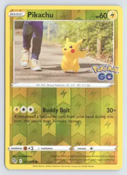 Pikachu 027/078 Pokemon Pokemon GO Reverse Holo Common Near Mint - Image 1