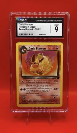 Pokemon Dark Flareon 35/82 Team Rocket Uncommon Regular CGC 9 (2000) - Image 1