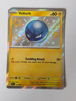 Pokemon TCG Voltorb 133/091 Paldean Fates Baby Shiny LP - Image 1