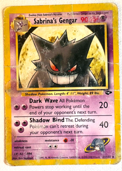 Sabrina's Gengar 29/132 Gym Challenge Regular @1995,1996,1998 Pokemon - DAMAGED - Image 1