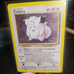 Pokemon TCG Clefairy 5/102 Base Set Holo Rare English Unlimited 1999 - Image 1