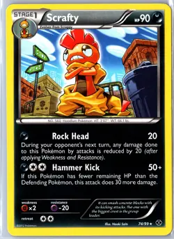 Pokemon tcg: Next Destinies Scrafty #74/99 Base - NM Regular Rare .VO5 - Image 1