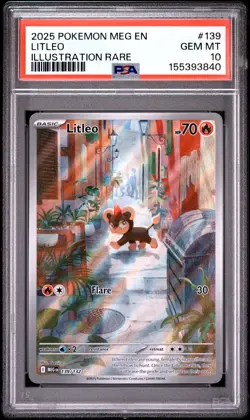 LITLEO 139/132 ILLUSTRATION RARE MEG EN-MEGA EVOLUTION POKEMON PSA 10 - Image 1