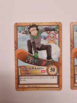 One Piece Carddass 2001 Luffy & Chopper C516 Snow Hobby Lot x3 Japan - Image 2