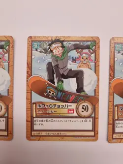 One Piece Carddass 2001 Luffy & Chopper C516 Snow Hobby Lot x3 Japan - Image 3