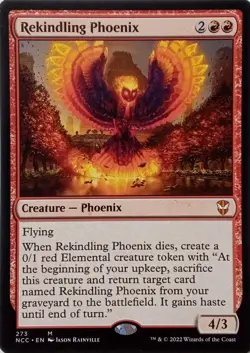 273 REKINDLING PHOENIX MYTHIC STREETS OF NEW CAPENNA COMMANDER MTG CARD - Image 1