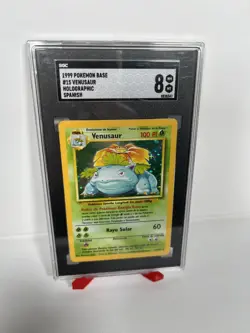 Venusaur 15/102 Holo Rare Base Set Graded SGC 8 Official Spanish Pokemon Card - Image 1