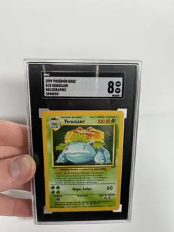 Venusaur 15/102 Holo Rare Base Set Graded SGC 8 Official Spanish Pokemon Card - Image 3