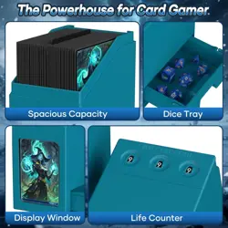 Mtg Deck Box with Life Counter, Commander Deck Box Fits 100 Double-Sleeved Cards - Image 2