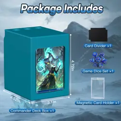 Mtg Deck Box with Life Counter, Commander Deck Box Fits 100 Double-Sleeved Cards - Image 5