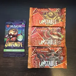 MTG Magic: The Gathering Unstable & Unfinity Draft Booster Pack Lot 4 Packs - Image 1