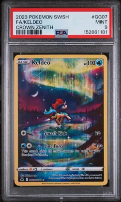 2023 POKEMON SWORD & SHIELD CROWN ZENITH #GG07 FULL ART/KELDEO PSA 9 - Image 1
