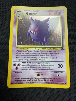 Pokemon TCG Gengar Fossil Holo Card 5/62 Unlimited Rare LP+💎 - Image 3