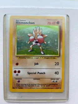 Pokemon TCG Hitmonchan Base Set 7/102 Holo Unlimited Holo Rare - Image 1