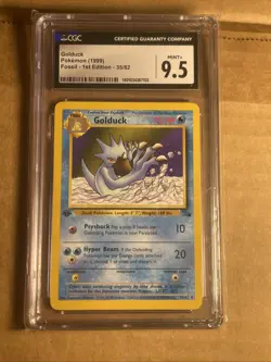 Pokemon CGC 9.5 1ST EDITION GOLDUCK 35/62 - FOSSIL SET - GEM MINT - Image 1