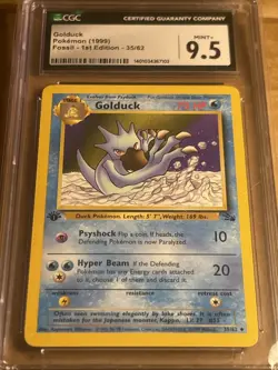 Pokemon CGC 9.5 1ST EDITION GOLDUCK 35/62 - FOSSIL SET - GEM MINT - Image 2
