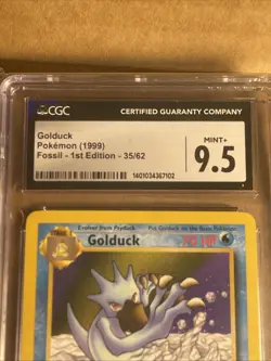 Pokemon CGC 9.5 1ST EDITION GOLDUCK 35/62 - FOSSIL SET - GEM MINT - Image 3