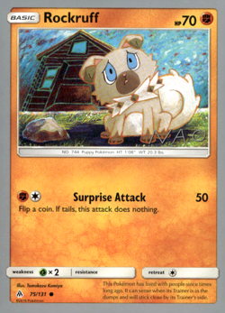 Rockruff 75/131 Regular SM: Forbidden Light 2018 World Championship Pokemon LP - Image 1