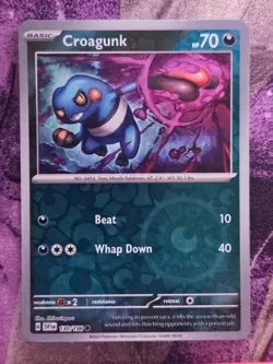 Croagunk 130/198 Common Scarlet & Violet Pokemon Reverse Holo Near Mint - Image 1