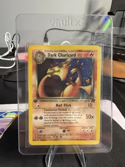 Pokemon TCG Dark Charizard 1st Edition Holo Rare 4/82 LP+ Partial 🌀🔥 - Image 1