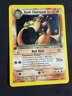 Pokemon TCG Dark Charizard 1st Edition Holo Rare 4/82 LP+ Partial 🌀🔥 - Image 3