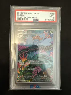 2023 POKEMON OBF EN-OBSIDIAN FLAMES ILLUSTRATION RARE #198 GLOOM PSA 9 - Image 1