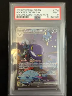 2025 POKEMON DRI SPECIAL ILLUSTRATION RARE #234 TEAM ROCKET'S CROBAT EX PSA 9 - Image 1