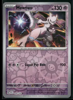 Pokemon - Mewtwo 059/142 Reverse Holo Stellar Crown LP - Image 1
