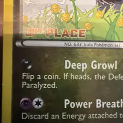 2013 Pokemon Legendary Treasures Deino 97/113 Pokemon League 3rd Place - Image 2