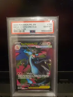 2025 POKEMON PFL EN-PHANTASMAL FLAMES ULTRA RARE #109 MEGA CHARIZARD X EX PSA 10 - Image 1