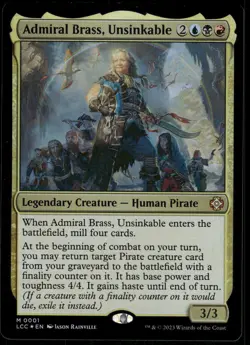 1x Foil Admiral Brass, Unsinkable - Commander: The Lost Caverns - NM - MTG - Image 1