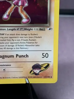 Pokemon TCG Gym Heroes Rocket's Hitmonchan Holo Rare 11/132 WOTC VTG - Image 4